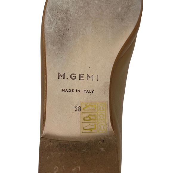 M.GEMI Tan & Gold The Rosa Leather Ballet Flat Handmade in Italy EU 38 US 7.5 - Picture 9 of 10